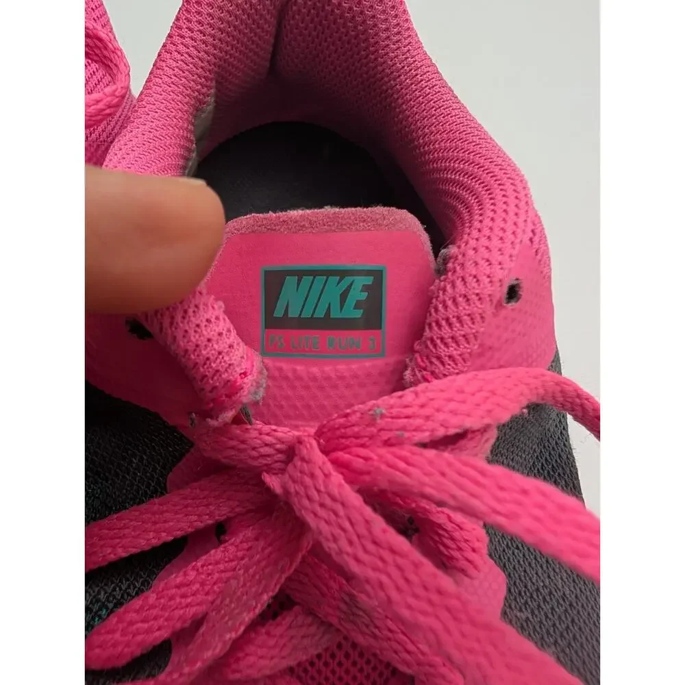 Nike Womens FS Lite Run 3 Black Pink Running Shoes 807145-011 Size 7 Athletic